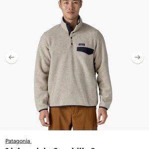 Patagonia Synchilla Tan Fleece with Purple Accents